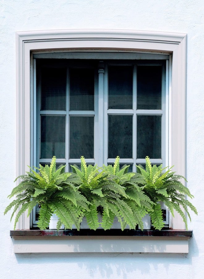 Galebeiren Artificial Ferns for Outdoors, Set of 2 Bouquets 33" Diam Large Fake Ferns Faux Boston Fern Bush Plant for Indoors Home Garden Porch Windowsill Entrance Farmhouse Decor Arrangement - Image 5