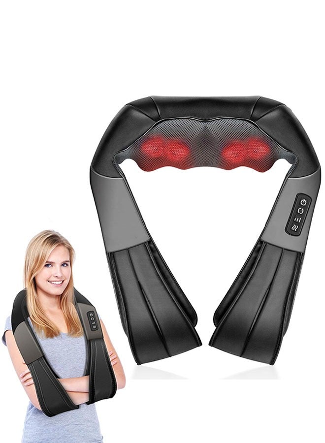 Arabest Neck Back Massager, Shoulder Massager with Heat, Deep Tissue 3D Kneading Pressure Shiatsu Electric Massage for Muscle Pain for Office Chair Car & Home Use (Black) - Image 1