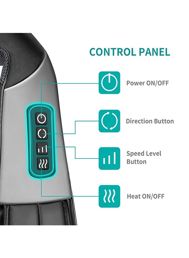 Arabest Neck Back Massager, Shoulder Massager with Heat, Deep Tissue 3D Kneading Pressure Shiatsu Electric Massage for Muscle Pain for Office Chair Car & Home Use (Black) - Image 5