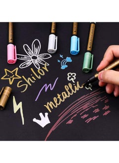 erorex Premium Paint Marker Pens Acrylic Paint Pens Set 10 Colors Metallic Markers Pen For Rock Painting Diy Card Pebble Art Scrapbooking Fabric Metal Ceramics Wine Glass  - Image 2