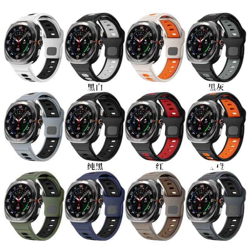 Adjustable Silicone Sport Smartwatch Band Compatible with Samsung Galaxy Watch 7 with Fit Soft Strap and Quick Daily Replacement Black - Image 2