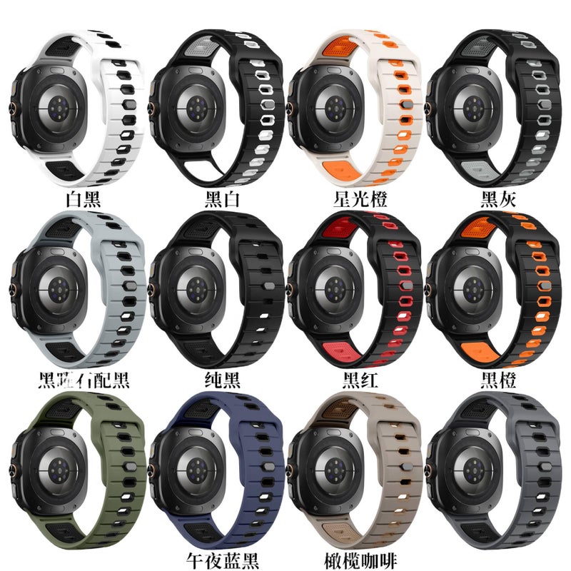 Adjustable Silicone Sport Smartwatch Band Compatible with Samsung Galaxy Watch 7 with Fit Soft Strap and Quick Daily Replacement Black - Image 3