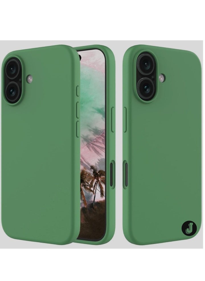 JAJEEK "iPhone 16 Plus Slim Fit Matte Green TPU Case – Soft, Flexible Silicone Back Cover for Optimal Protection" - Image 1