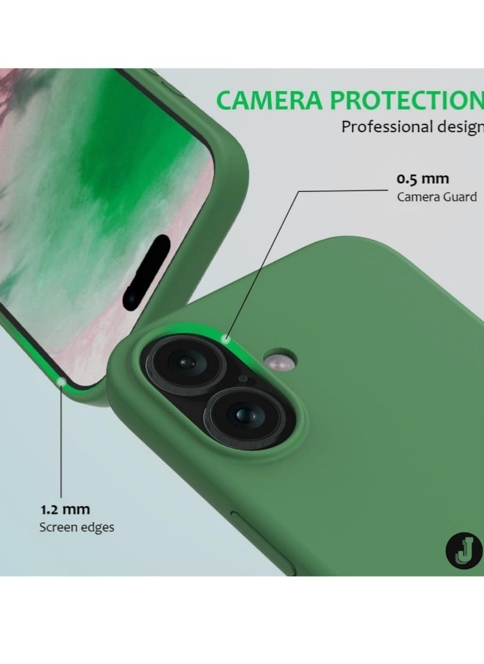 JAJEEK "iPhone 16 Plus Slim Fit Matte Green TPU Case – Soft, Flexible Silicone Back Cover for Optimal Protection" - Image 2