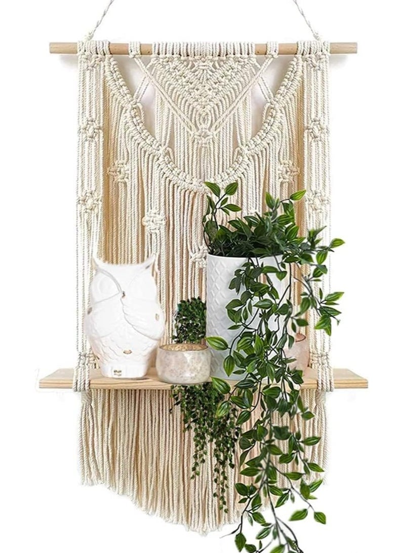 انتيكيانو رف مكرمية مصنوع يدويا من انتيكيانو للتعليق في المنزل - Image 1