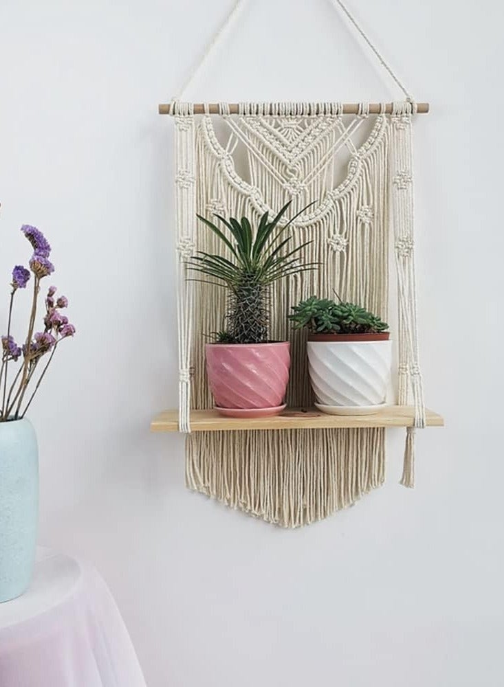 انتيكيانو رف مكرمية مصنوع يدويا من انتيكيانو للتعليق في المنزل - Image 2