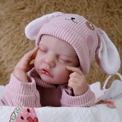 Milidool Lifelike Reborn Baby Dolls 18Inch Realistic Poseable Newborn Baby Girl DollsSoft Cloth Body Real Life Baby Doll with Gift Box for Kids Age 3 - Image 5