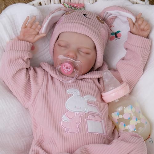 Milidool Lifelike Reborn Baby Dolls 18Inch Realistic Poseable Newborn Baby Girl DollsSoft Cloth Body Real Life Baby Doll with Gift Box for Kids Age 3 - Image 1