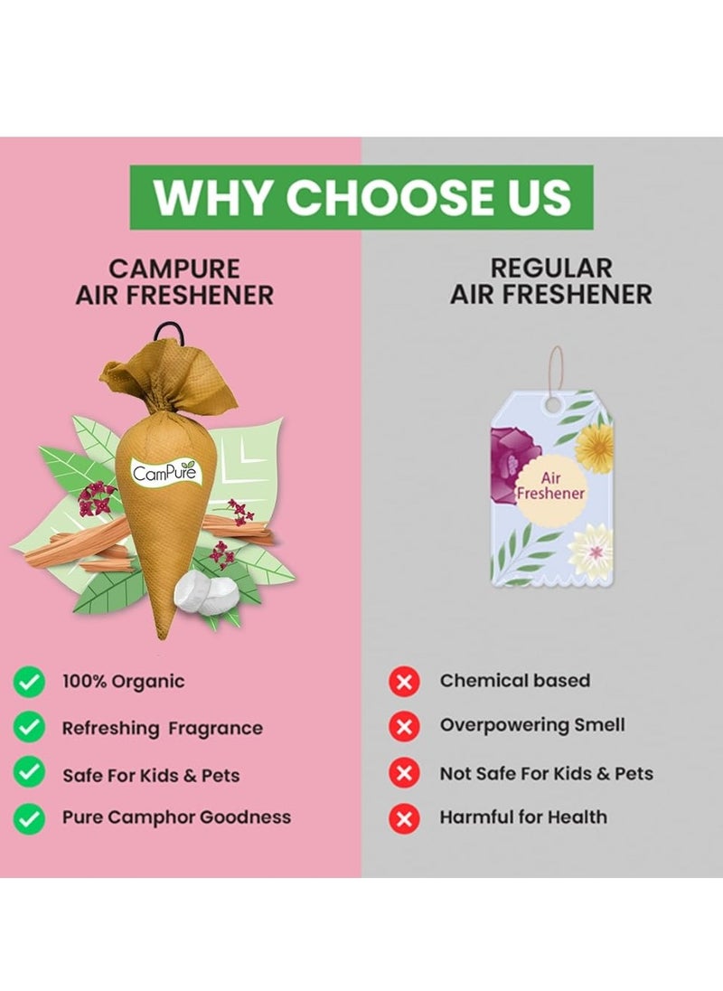Mangalam MANGALAM Campure Camphor Cone (Sandalwood) Pack Of 2-100% Organic|Air Freshener For Car, Wardrobe, Office Cabin'S, Drawers, Travel Bag & Bathroom  - Image 3