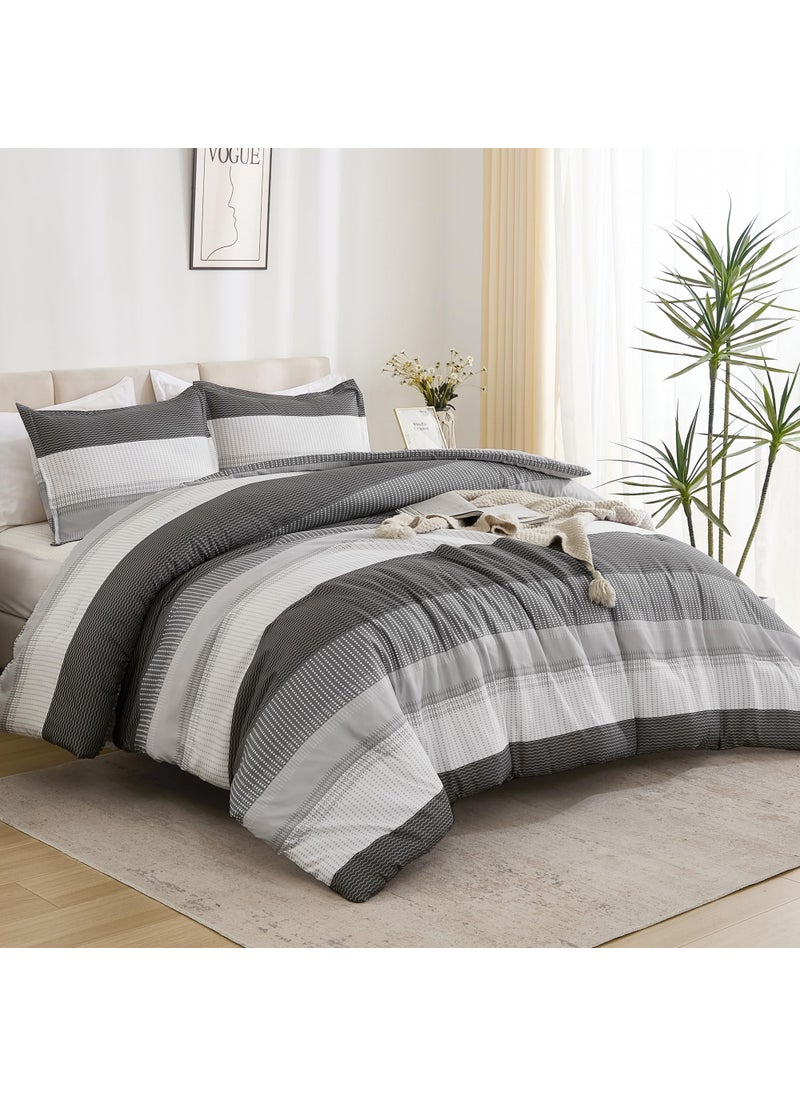 Litanika Litanika King Comforter Set Dark Grey - 3 Pieces Lightweight Fluffy Bedding Comforter Sets  All Season Down Alternative Comforter (1 Comforter  2 Pillowcases)  - Image 3