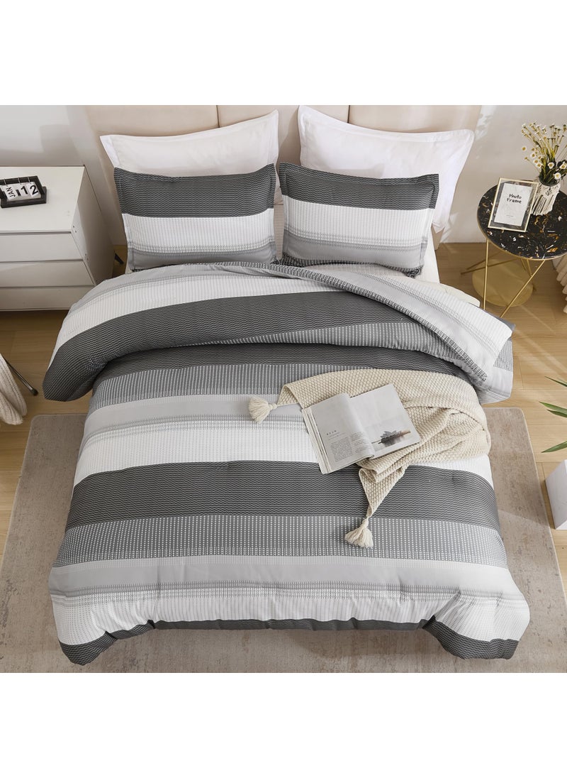 Litanika Litanika King Comforter Set Dark Grey - 3 Pieces Lightweight Fluffy Bedding Comforter Sets  All Season Down Alternative Comforter (1 Comforter  2 Pillowcases)  - Image 2