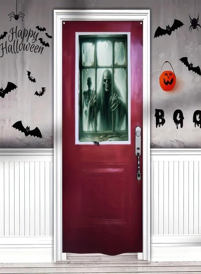 BlissYard Grim Reaper Halloween Window Cover, 31 x 47 Inch Horror Themed Curtain, Halloween Photo Backdrop Tapestry for Festival Home, Indoor/Outdoor Decor, Garden, and Party Supplies - Image 5