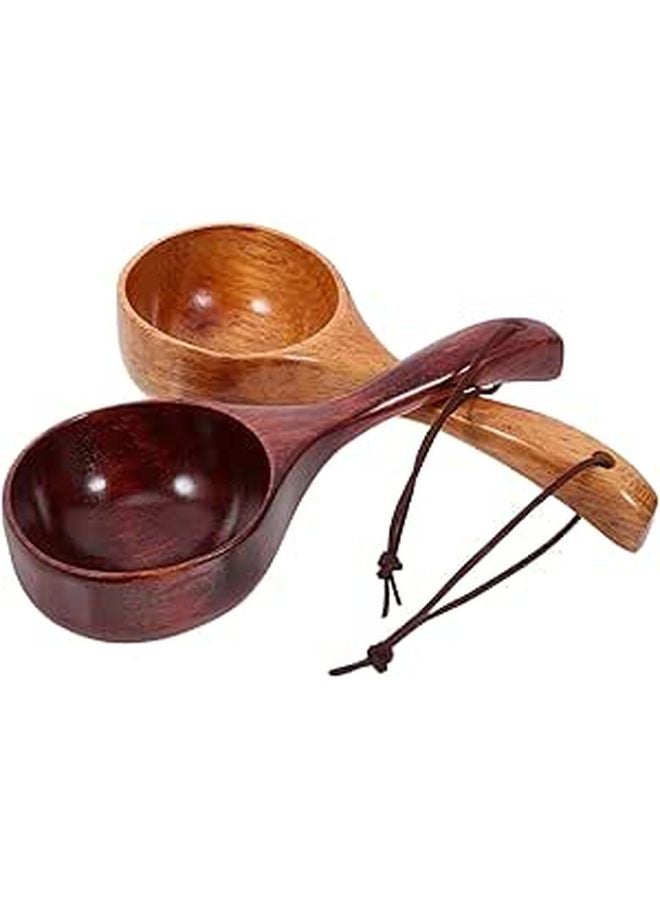 Natural Wood Soup Ladle And Rice Spoon Set With Long Handles Kitchen Cooking - Image 1