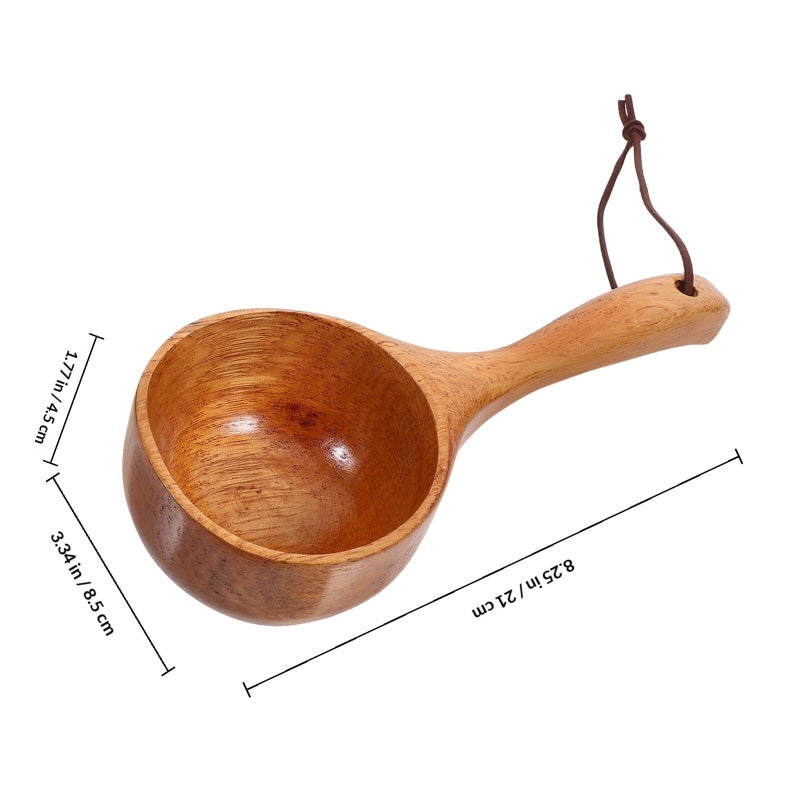 Natural Wood Soup Ladle And Rice Spoon Set With Long Handles Kitchen Cooking - Image 3