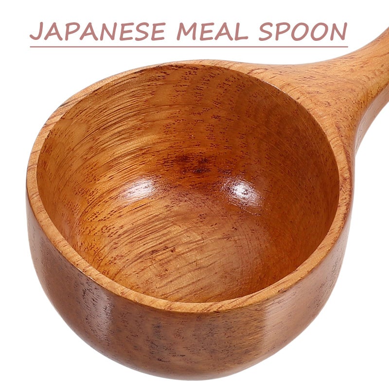 Natural Wood Soup Ladle And Rice Spoon Set With Long Handles Kitchen Cooking - Image 4