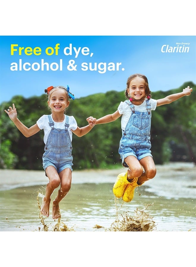 Claritin دواء الحساسية للأطفال لمدة 24 ساعة، تخفيف الحساسية غير مسبب للنعاس، لوراتادين مضاد الهيستامين، شراب بنكهة العنب، 8 أونصات - Image 3