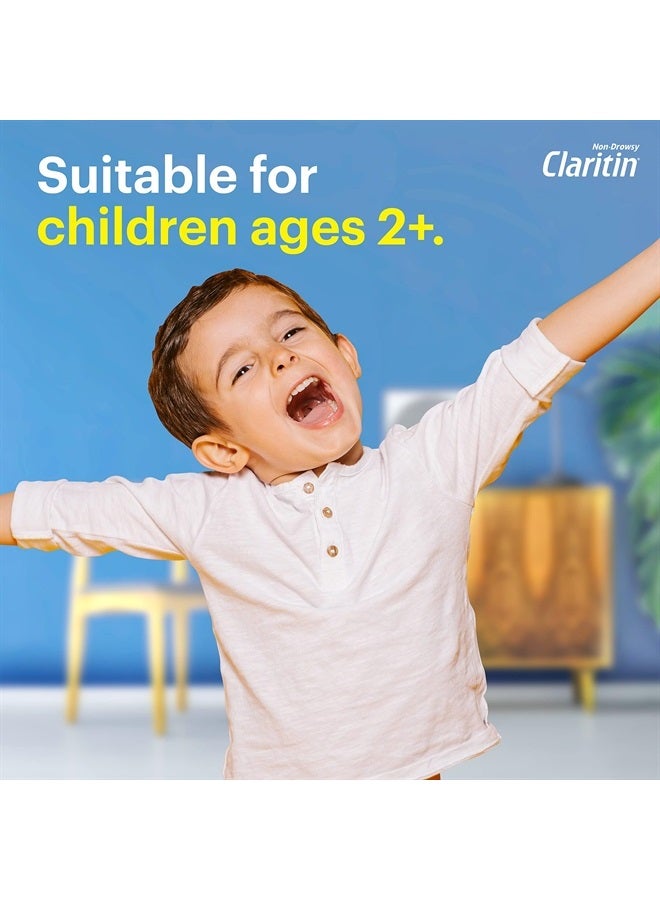 Claritin دواء الحساسية للأطفال لمدة 24 ساعة، تخفيف الحساسية غير مسبب للنعاس، لوراتادين مضاد الهيستامين، شراب بنكهة العنب، 8 أونصات - Image 4
