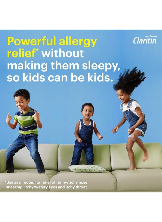 Claritin دواء الحساسية للأطفال لمدة 24 ساعة، تخفيف الحساسية غير مسبب للنعاس، لوراتادين مضاد الهيستامين، شراب بنكهة العنب، 8 أونصات - Image 2