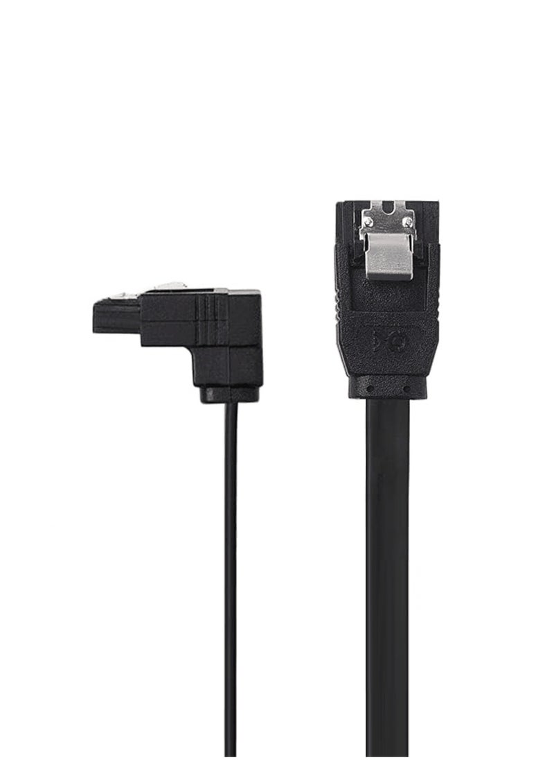 Generic 90 Degree Right Angle SATA III 6.0 Gbps SATA Cable (SATA 3 Cable) Black, 30 CM  - Image 1
