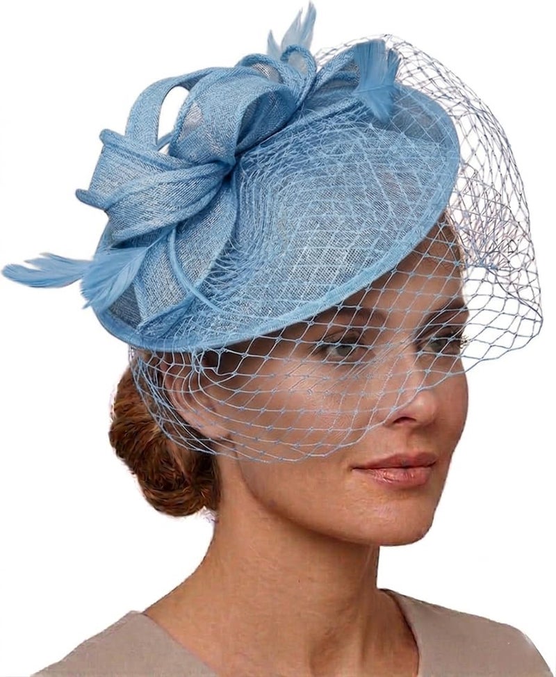 Saucer Sinamay Headband Fascinator Wedding Ascot Hat Hatinator Birdcage Veil