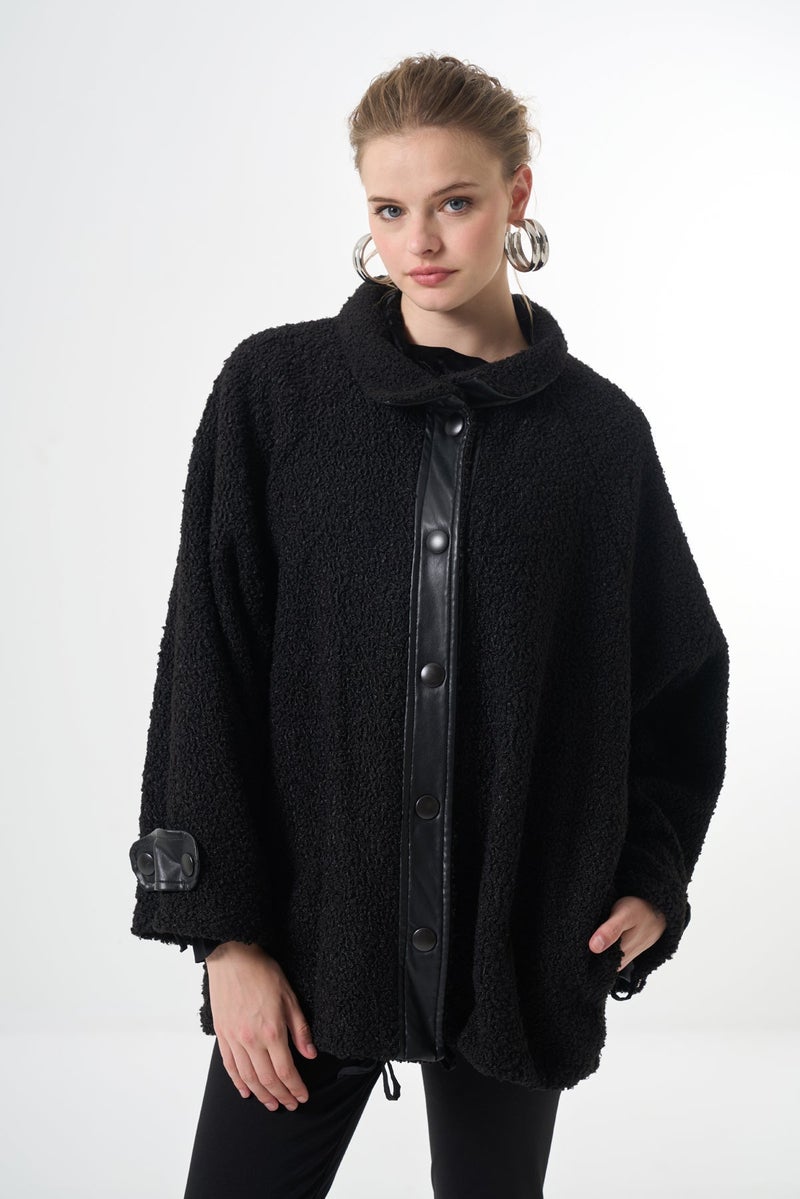 MissWhence AE Plush Jacket - Black - Image 1