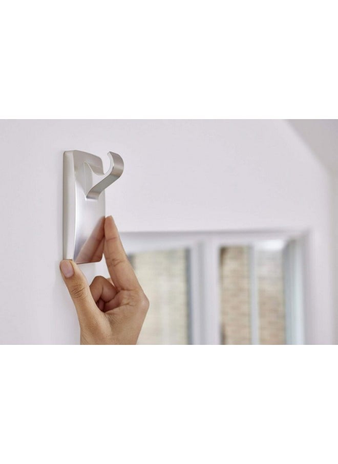 Command Command 10 lb Satin Nickel Curtain Rod Hooks, 2 Hooks and 4 Command Strips, Damage Free Curtain Hooks for Hanging Curtain Rods with Adhesive Strips, No Drilling Christmas Decorations  - Image 5