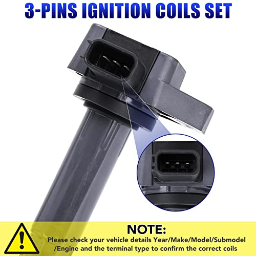 LCWRGS Set of 4 Ignition Coil Packs Fits for L4 1.7L Honda Civic 2001 2002 2003 2004 2005 Coil Pack 1.7 Replaces# UF400 C1460 - Image 5