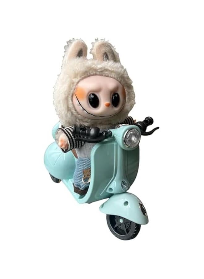 Arabest Scooter Vehicles for Labubu Electric Toy Motorcycle with Music & Lights Funny Doll Accessory Could Rotate 360° Battery Not Included (Blue) - Image 1