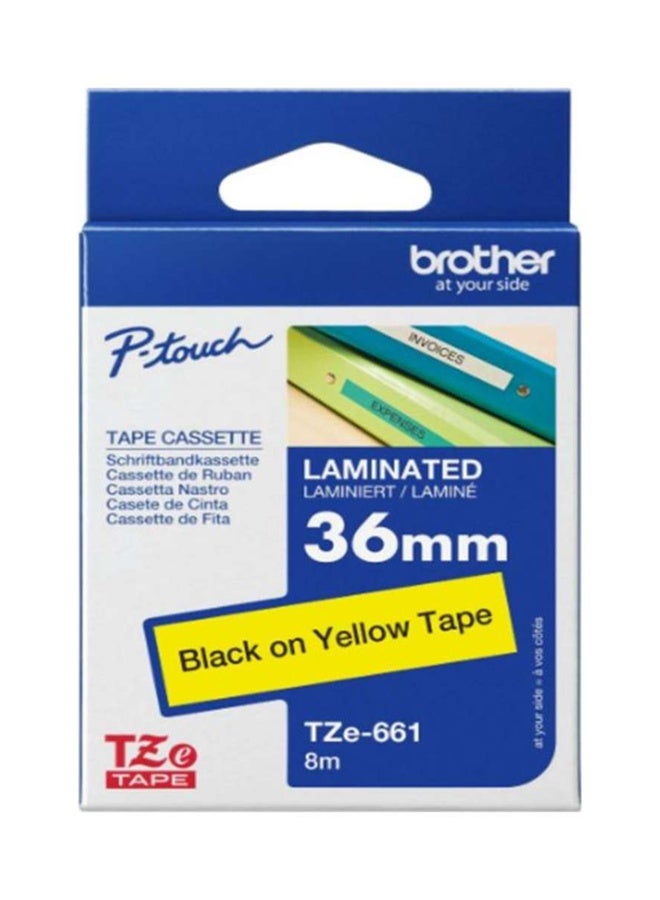 بروذر Brother TZe661 36mm X 8m Black on Yellow TZ-661 P-Touch - Image 1