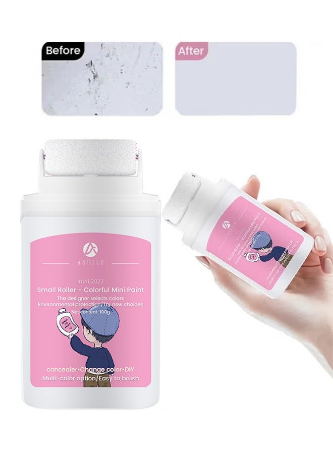 Small Roller Colorful Mini Paint,Portable Wall Repair Paint Wall Mending Agent Wall Spackle with Roll Brush Wall Surface Hole Fill Quick and Easy Solution White Wall - Image 1