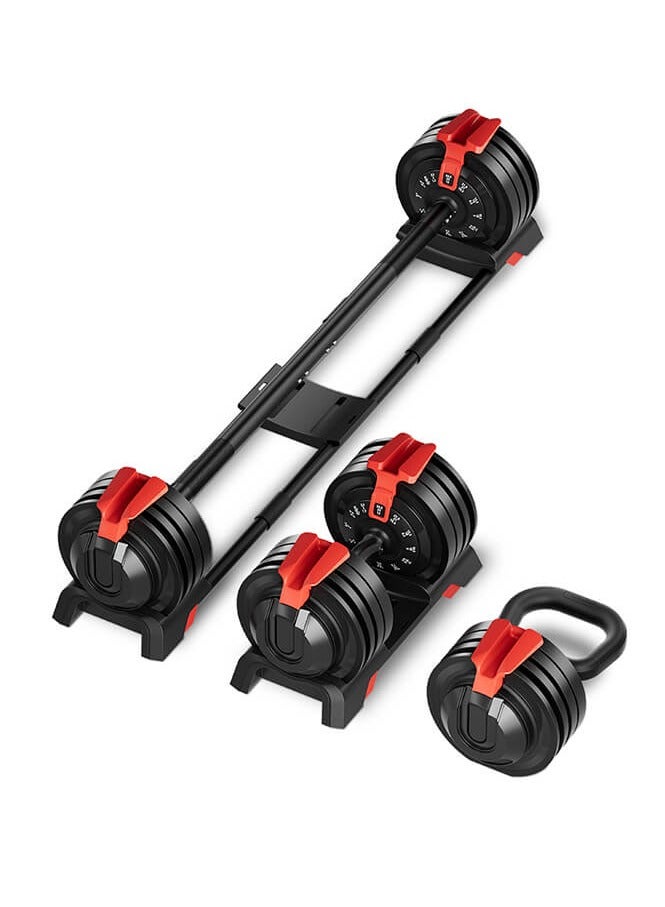 Generic 3-in-1 Adjustable Dumbbell Set 24Kg — Easily Converts into Barbell and Kettlebell  - Image 1
