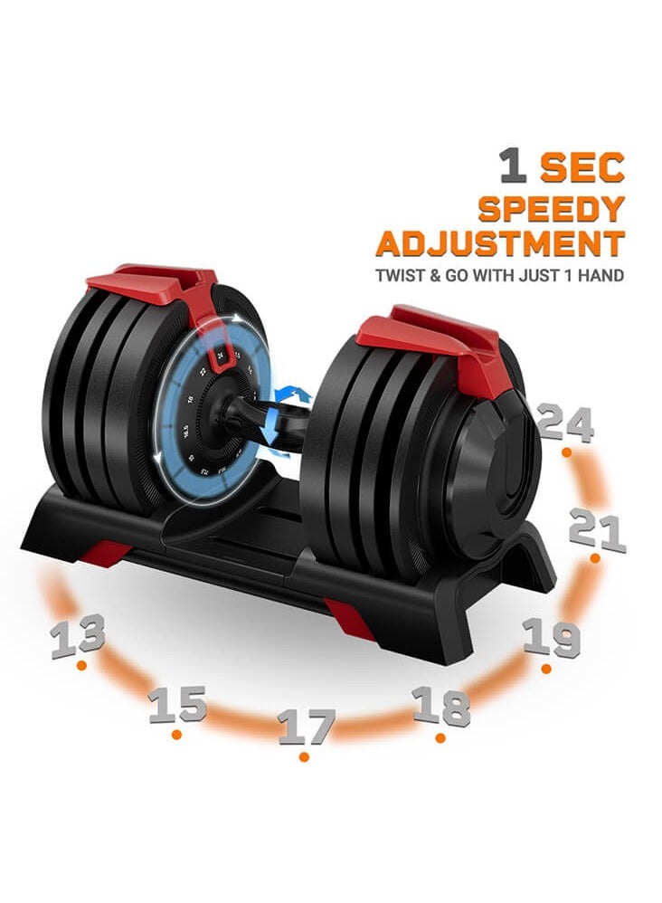 Generic 3-in-1 Adjustable Dumbbell Set 24Kg — Easily Converts into Barbell and Kettlebell  - Image 4