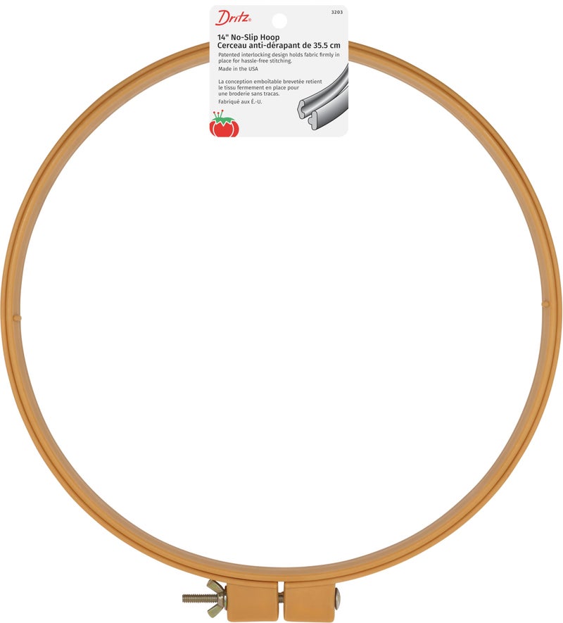 Dritz 3203 Plastic No-Slip Quilting Hoop, 14-Inch, Natural - Image 1