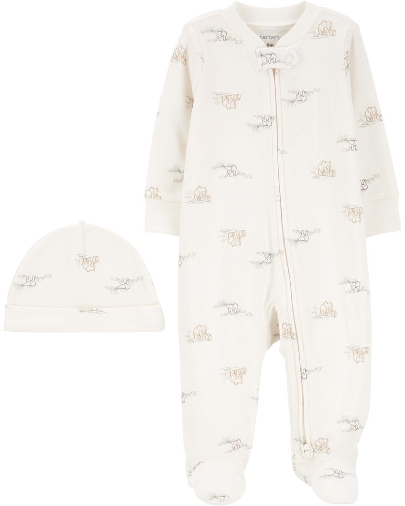 carter's 2-Piece Elephant Printed Sleep and Play Set - Image 1
