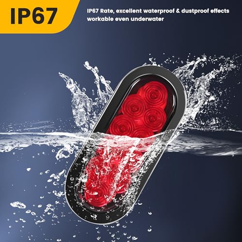MAXXHAUL 80684 6" LED Submersible Oval LED Stop/Turn Trailer Tail Light, 2 Pack - Image 3