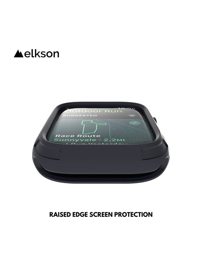 elkson - Compatible with Apple Watch 45mm Bumper Case, Quattro 2.0 Series Rugged Case for Apple Watch and iWatch Series 7, Military Grade Durable Protective Cover, Flexible Shock Proof, Blue - Image 1