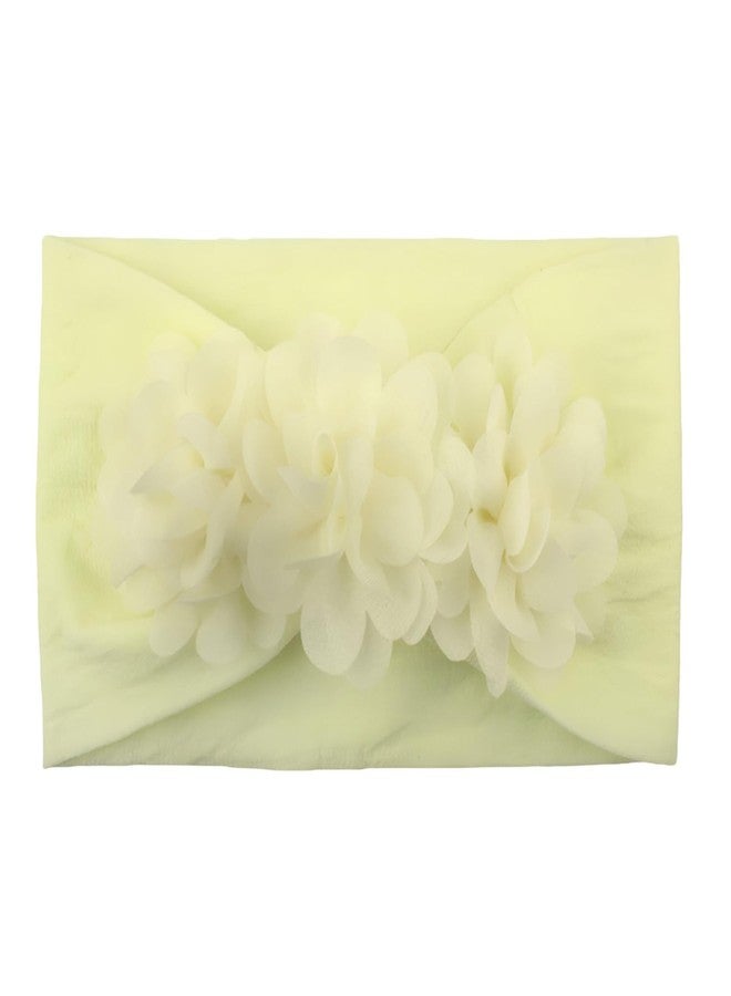 SYGA Baby Headbands Nylon Strechable Soft Flower Bow Hairbands for Newborns, Infants, Toddlers and Kids 0-3 Years (Beige) - Image 2