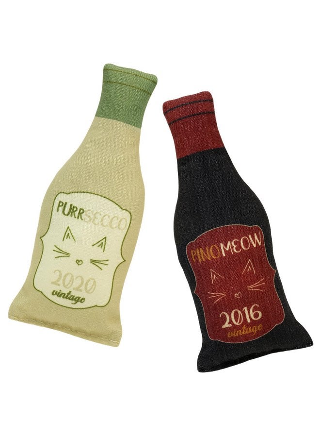Plum Hill Wine Bottle Catnip Toys for Cats and Kittens Plush Wine Bottle - Funny Cat Toy PURRsecco and pinoMEOW - Cat Nip Toy for Wine Drinking Cat Moms and Dads - Image 4