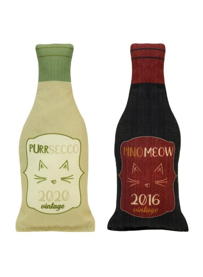 Plum Hill Wine Bottle Catnip Toys for Cats and Kittens Plush Wine Bottle - Funny Cat Toy PURRsecco and pinoMEOW - Cat Nip Toy for Wine Drinking Cat Moms and Dads - Image 3