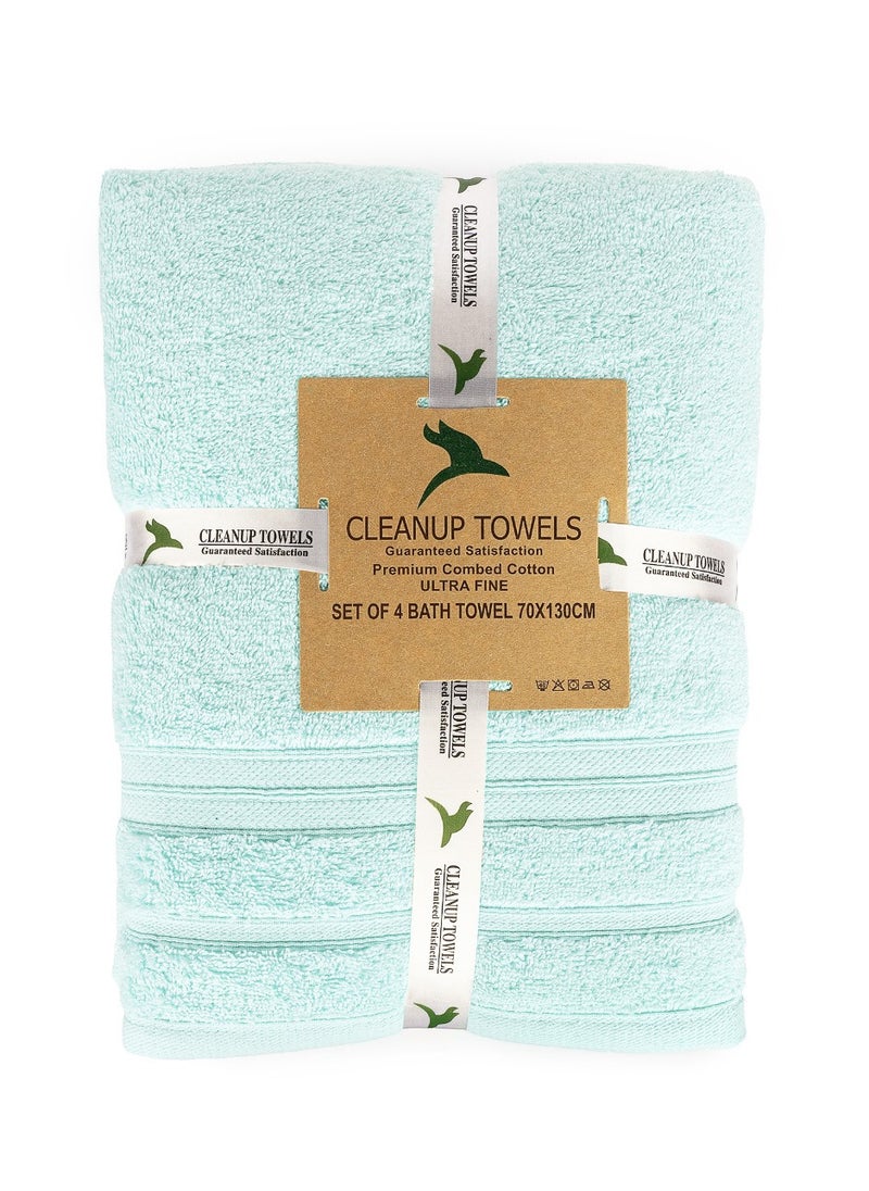 CLEANUP TOWELS CLEANUP TOWELS Set Of 04 Bath Towels 70cm x 130cm, 550 GSM Premium Combed Quality 100% Cotton, Highly Absorbent Bathroom Towels For Home, Shower and Hotels. Perfect For Daily Use…  - Image 4