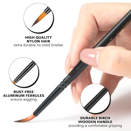 FENORKEY Watercolor Brushes Professional Set，12pcs Artist Watercolor Paint Brushes，Round Painting Brush for Watercolor, Acrylics, Ink, Gouache(Black) - Image 4
