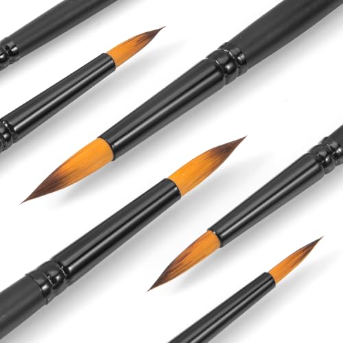 FENORKEY Watercolor Brushes Professional Set，12pcs Artist Watercolor Paint Brushes，Round Painting Brush for Watercolor, Acrylics, Ink, Gouache(Black) - Image 3