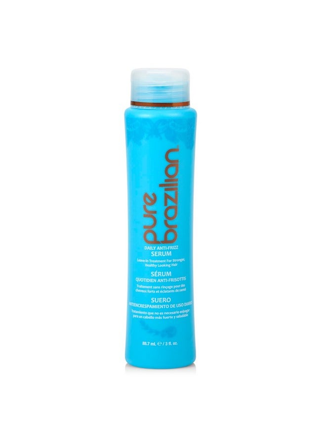 Pure Brazilian Pure Brazilian Daily Anti-Frizz Serum, 3 Fl Oz - Smoothing and Shine Enhancer for All Hair Types  - Image 1