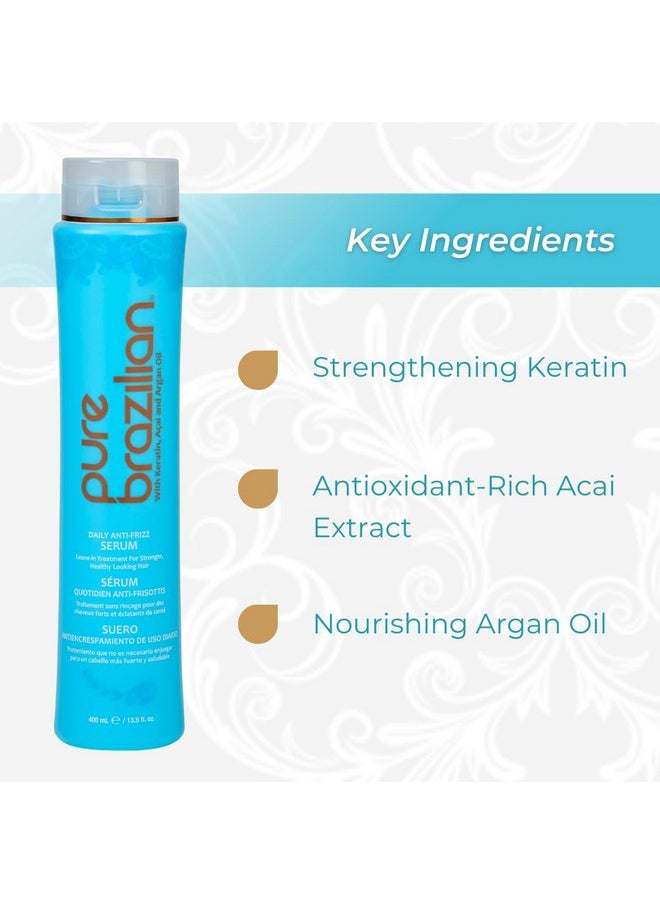 Pure Brazilian Pure Brazilian Daily Anti-Frizz Serum, 3 Fl Oz - Smoothing and Shine Enhancer for All Hair Types  - Image 3