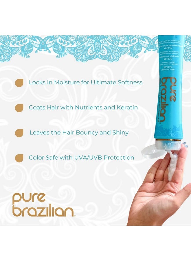 Pure Brazilian Pure Brazilian Daily Anti-Frizz Serum, 3 Fl Oz - Smoothing and Shine Enhancer for All Hair Types  - Image 2