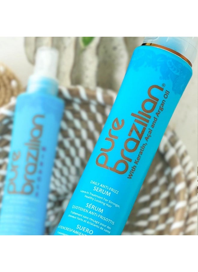 Pure Brazilian Pure Brazilian Daily Anti-Frizz Serum, 3 Fl Oz - Smoothing and Shine Enhancer for All Hair Types  - Image 5