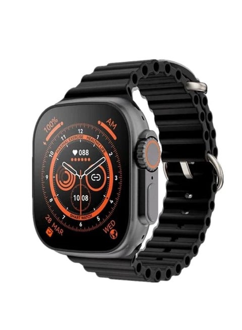 T800 Ultra Series 8 (2023) Smart Watch 1.99 Inch IPS display NFC Bluetooth V5 Call Waterproof IP67 Wireless Charger - Black