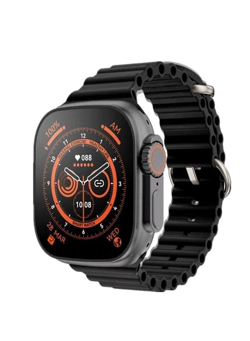 Hlwatch PRO T800 Ultra Series 8 (2023) Smart Watch 1.99 Inch IPS display NFC Bluetooth V5 Call Waterproof IP67 Wireless Charger - Black  - Image 1