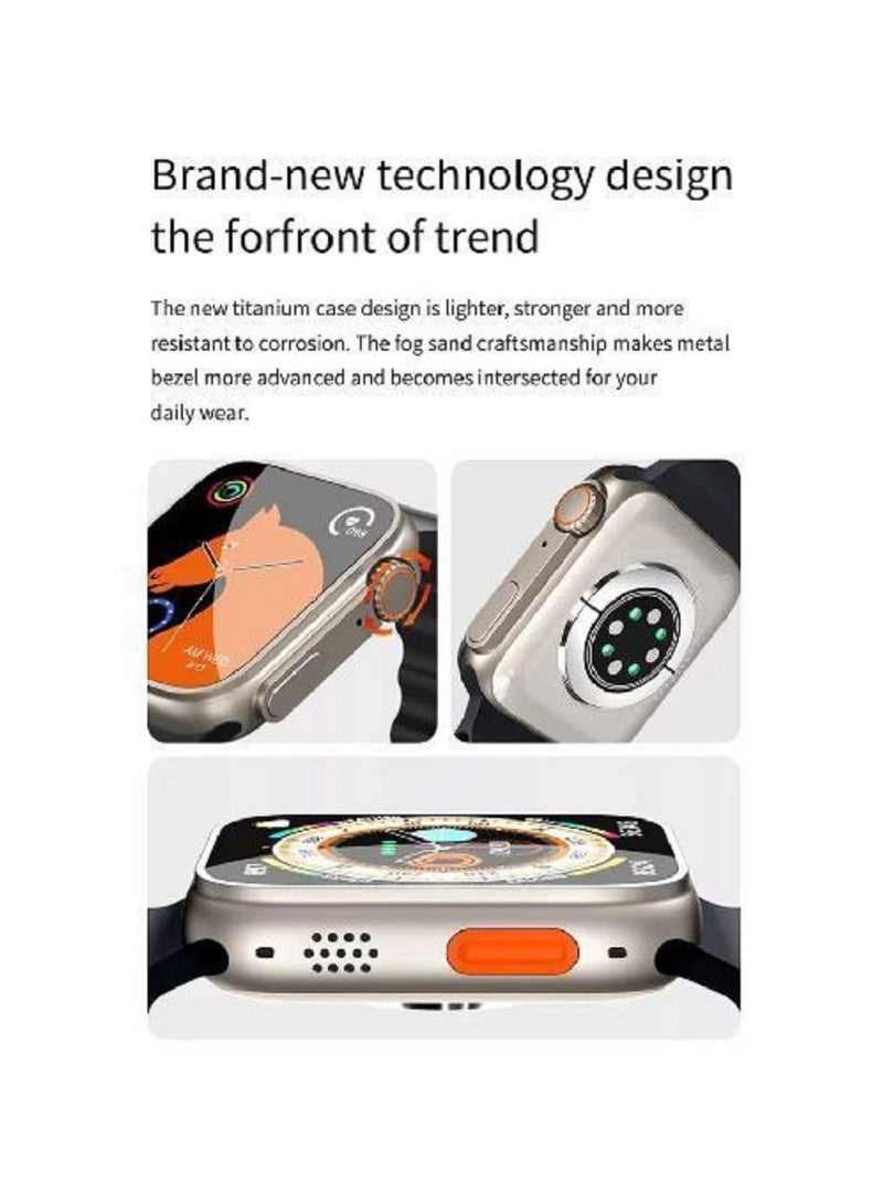 Hlwatch PRO T800 Ultra Series 8 (2023) Smart Watch 1.99 Inch IPS display NFC Bluetooth V5 Call Waterproof IP67 Wireless Charger - Black  - Image 2