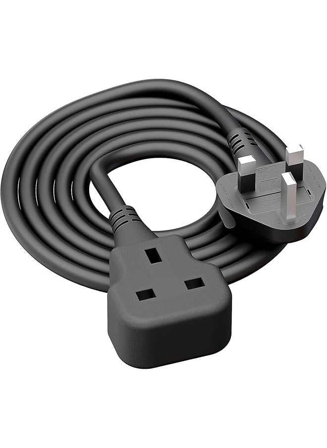 Rness Rness Extension Lead with Fused Mains,1 Way Extension Cord 9.84FT/3M with UK 3 Pin Plug Power Strip Surge Protected,Copper Bold Extension Cable,Tough and Fireproof (3M)  - Image 1